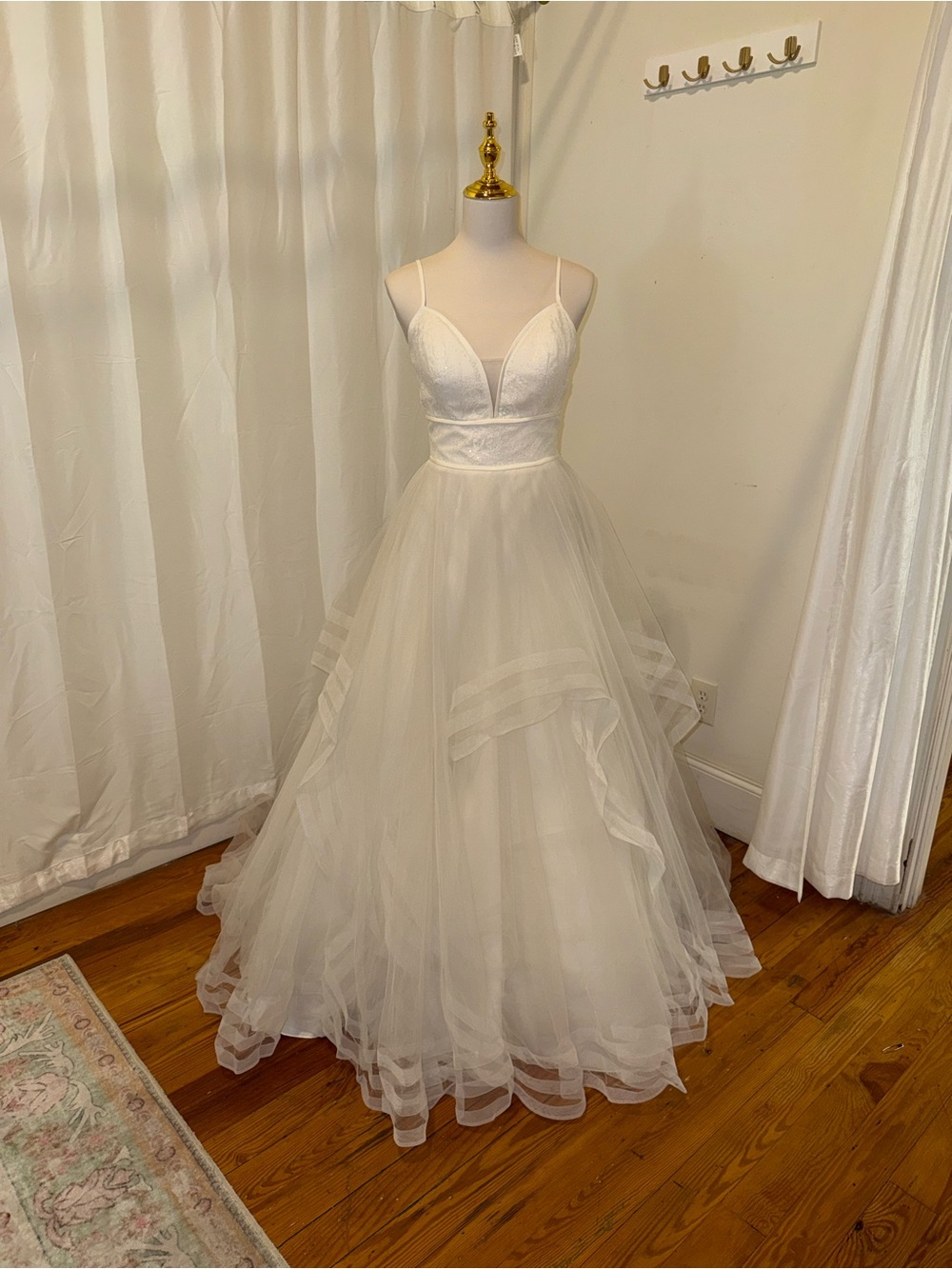 Christina Wu Ivory Bridal Dress with Tulle Overlay